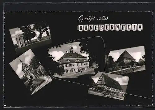 AK Burgbernheim, Denkmal, Kirche, Rathaus, Gasthaus