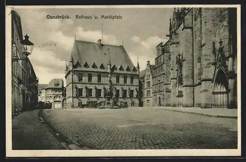 AK Osnabrück, Rathaus und Marktplatz
