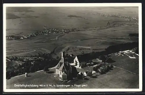 AK Spaichingen, Ansicht mit dem Dreifaltigkeitsberg vom Flugzeug aus