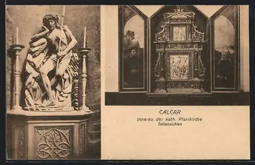 AK Calcar, Inneres der kath. Pfarrkirche, Teilansichten