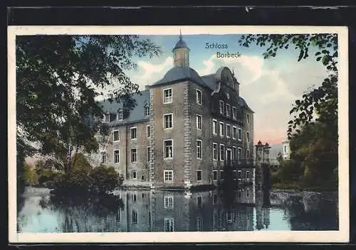 AK Borbeck, Uferpartie am Schloss