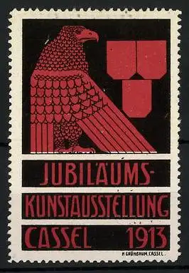 Reklamemarke Cassel, Jubiläums-Kunstausstellung 1913, Messelogo Adler