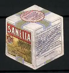 Reklamemarke Sanella- Margarine, Würfel