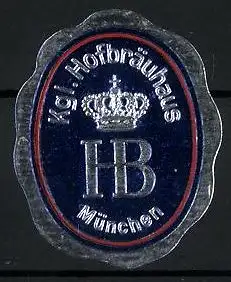 Präge-Reklamemarke München, Wappen des Kgl. Hofbräuhauses