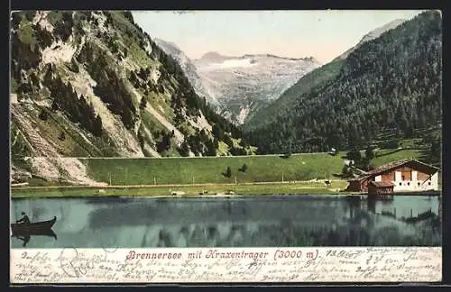 AK Brenner, Brennersee, Haus am See mit Kraxentrager