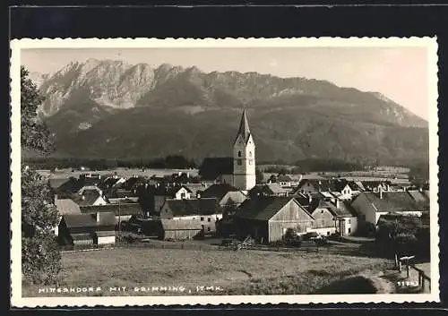 AK Bad Mitterndorf /Stmk., Ortsansicht mit Grimming