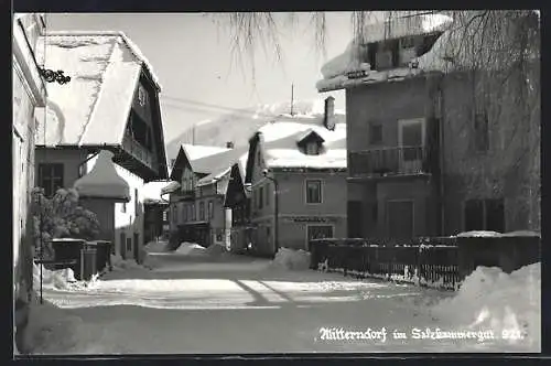 AK Bad Mitterndorf im Salzkammergut, Strassenpartie im Winter