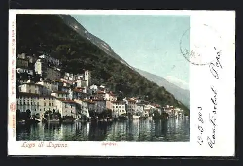 AK Gandria /Lago di Lugano, Ortsansicht am See