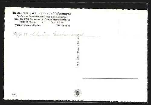 AK Weiningen, Restaurant Winzerhaus