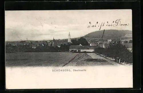 AK Schönberg / Cunewalde, Teilansicht vom Feld aus