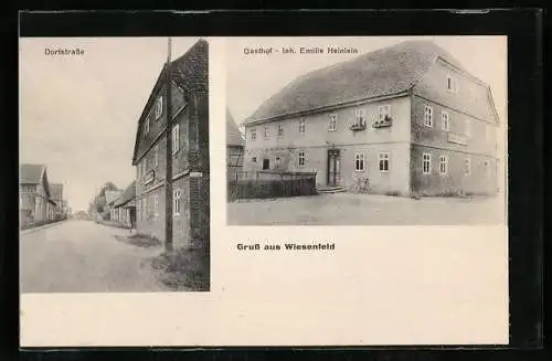 AK Wiesenfeld, Gasthof E. Heinlein und Dorfstrasse