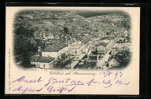 AK Bad Wildbad, Teilansicht mit Panoramaweg