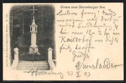 AK Berg / Starnberger See, Königs-Denkmal