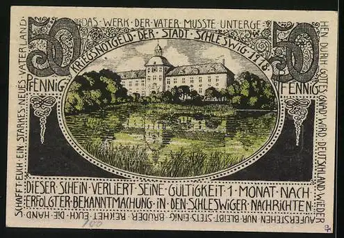 Notgeld Schleswig 1918, 50 Pfennig, Schloss