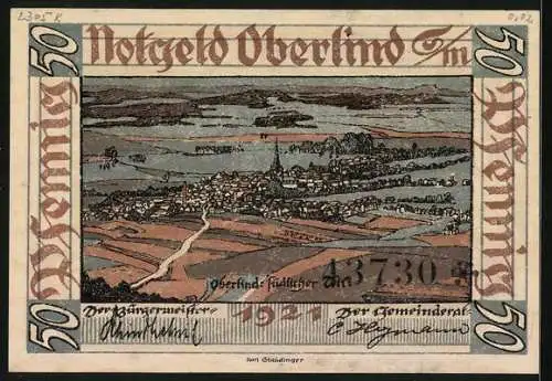 Notgeld Oberlind S.-M. 1921, 50 Pfennig, Die Obere Brücke, Gesamtansicht