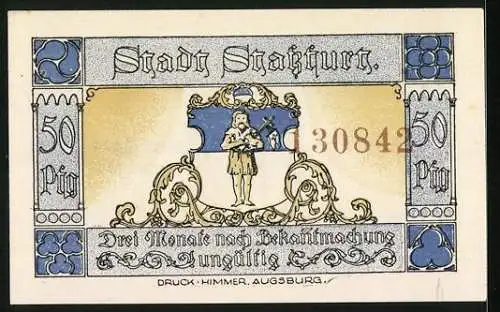 Notgeld Stassfurt 1921, 50 Pfennig, Otto IV. mit dem Pfeil