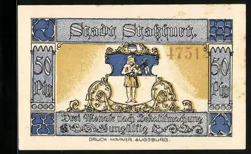 Notgeld Stassfurt 1921, 50 Pfennig, Karl der Grosse geht bei Stassfurt über die Bode, 805