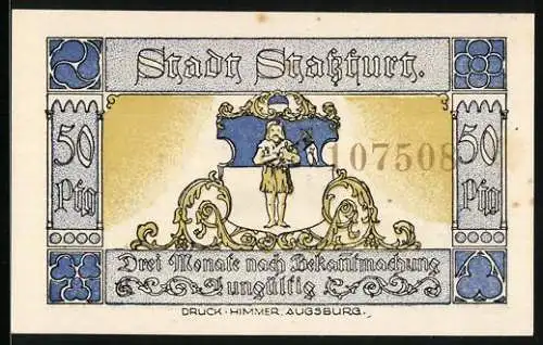 Notgeld Stassfurt 1921, 50 Pfennig, Karl der Grosse geht über die Bode, 805