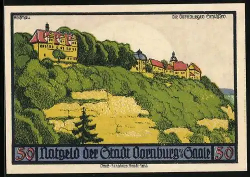 Notgeld Dornburg a. d. Saale 1921, 50 Pfennig, Die Dornburger Schlösser