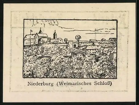 Notgeld Kranichfeld 1921, 10 Pfennig, Niederburg (Weimarisches Schloss)