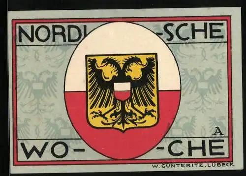 Notgeld Lübeck 1921, 50 Pfennig, Musterschau bei der Nordischen Woche, Lübecker Dom