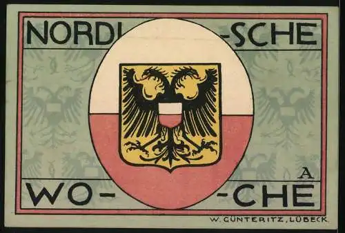 Notgeld Lübeck 1921, 50 Pfennig, Musterschau bei der Nordischen Woche, Der Dom