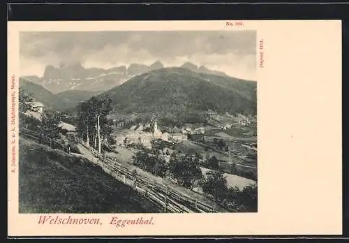 AK Welschnofen /Eggenthal, Ortsansicht vom Hügel aus