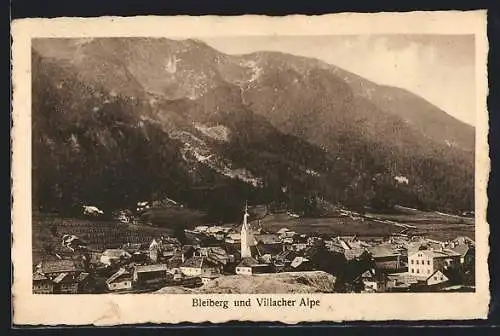 AK Bleiberg /Kärnten, Gesamtansicht mit Villacher Alpe