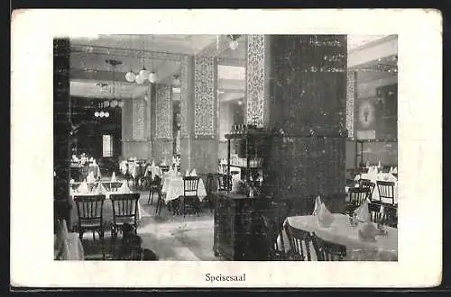 AK Wien, Josef Dörners Restaurant St. Hubertus, Speisesaal, Mariahilferstrasse 49