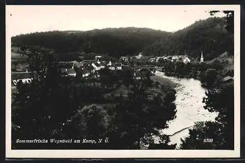 AK Pölla, Wegscheid am Kamp, Teilansicht mit KIrche