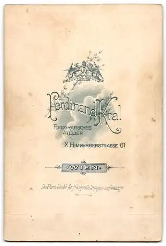 Fotografie Ferdinand Kral, Wien, Himbergerstr. 61, Bürgerliche Dame mit Handtasche