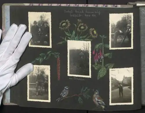 Fotoalbum mit 200 Fotografien, Mutterglück, Familie Bosse (1942-1958), Kinderfotos, Kinderwagen, Soldat in Uniform