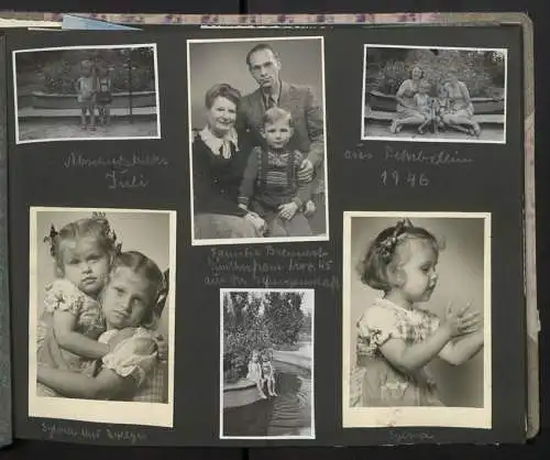 Fotoalbum mit 200 Fotografien, Mutterglück, Familie Bosse (1942-1958), Kinderfotos, Kinderwagen, Soldat in Uniform