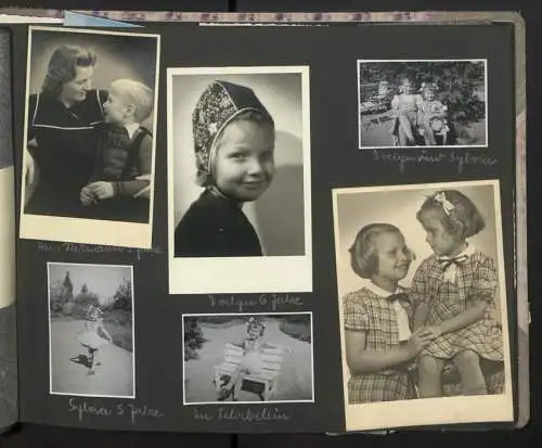 Fotoalbum mit 200 Fotografien, Mutterglück, Familie Bosse (1942-1958), Kinderfotos, Kinderwagen, Soldat in Uniform