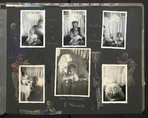 Fotoalbum mit 200 Fotografien, Mutterglück, Familie Bosse (1942-1958), Kinderfotos, Kinderwagen, Soldat in Uniform