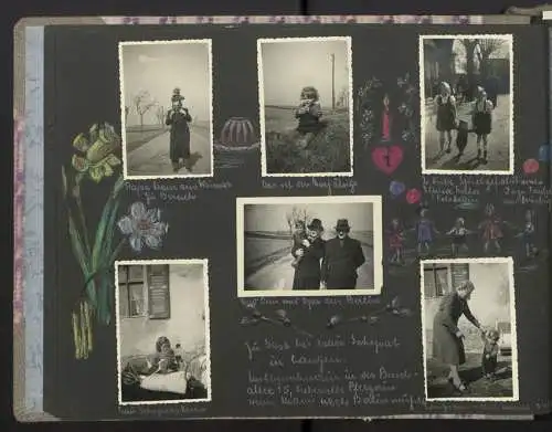 Fotoalbum mit 200 Fotografien, Mutterglück, Familie Bosse (1942-1958), Kinderfotos, Kinderwagen, Soldat in Uniform