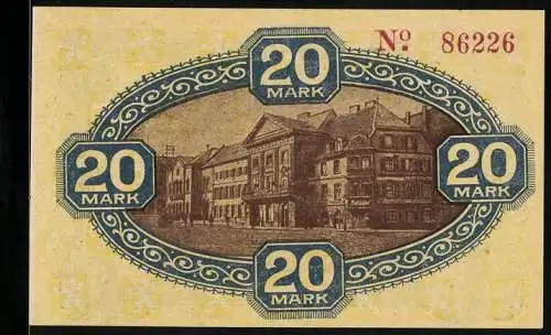 Notgeld Zweibrücken 1918, 20 Mark, Das Rathaus