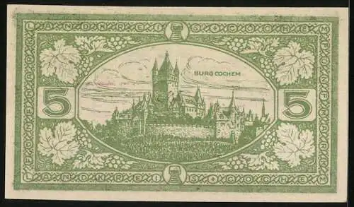 Notgeld Cochem 1918, 5 Mark, Die Burg