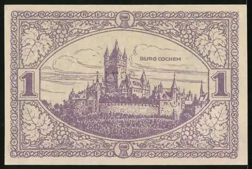 Notgeld Cochem 1918, 1 Mark, Die Burg