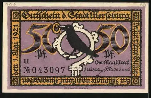 Notgeld Merseburg 1921, 50 Pfennig, Partie an der Altenburg