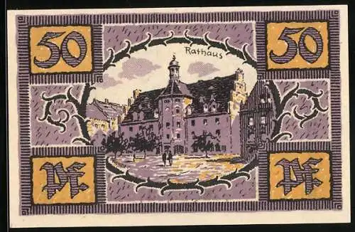 Notgeld Merseburg 1921, 50 Pfennig, Partie am Rathaus
