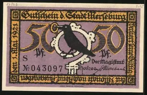 Notgeld Merseburg 1921, 50 Pfennig, Partie am Rathaus