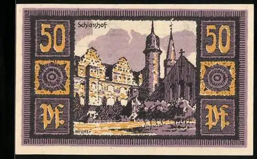 Notgeld Merseburg 1921, 50 Pfennig, Der Schlosshof