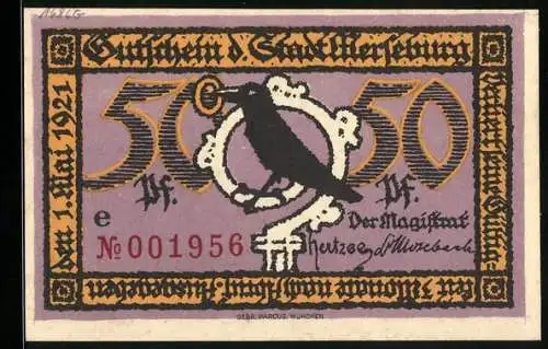 Notgeld Merseburg 1921, 50 Pfennig, Blick über den Schlosshof