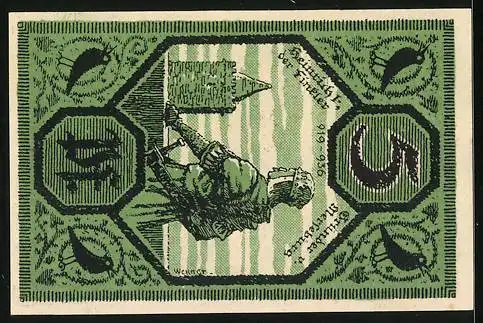 Notgeld Merseburg 1921, 5 Pfennig, Heinrich I., der Finkler, Gründer von Merseburg