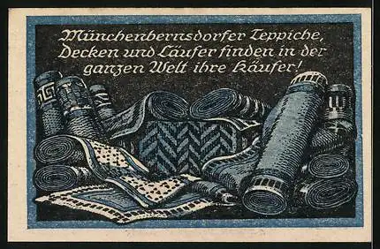 Notgeld Münchenbernsdorf i. Thür., 25 Pfennig, Teppiche, Decken und Läufer