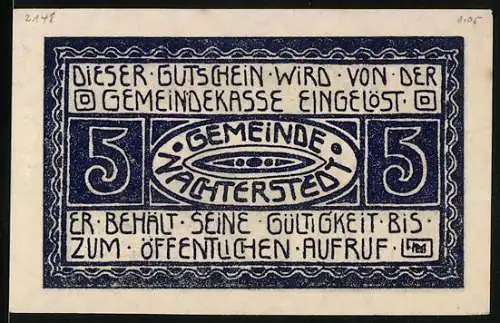 Notgeld Nachterstedt 1921, 5 Pfennig, Das Industriegebiet