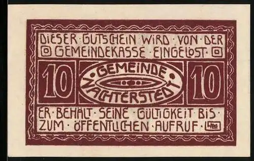 Notgeld Nachterstedt 1921, 10 Pfennig, Das Industriegebiet