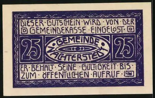 Notgeld Nachterstedt 1921, 25 Pfennig, Blick auf das Industriegebiet