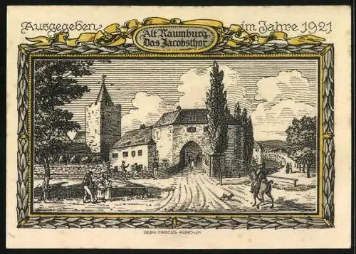 Notgeld Naumburg a. Saale 1921, 75 Pfennig, Das Jacobsthor